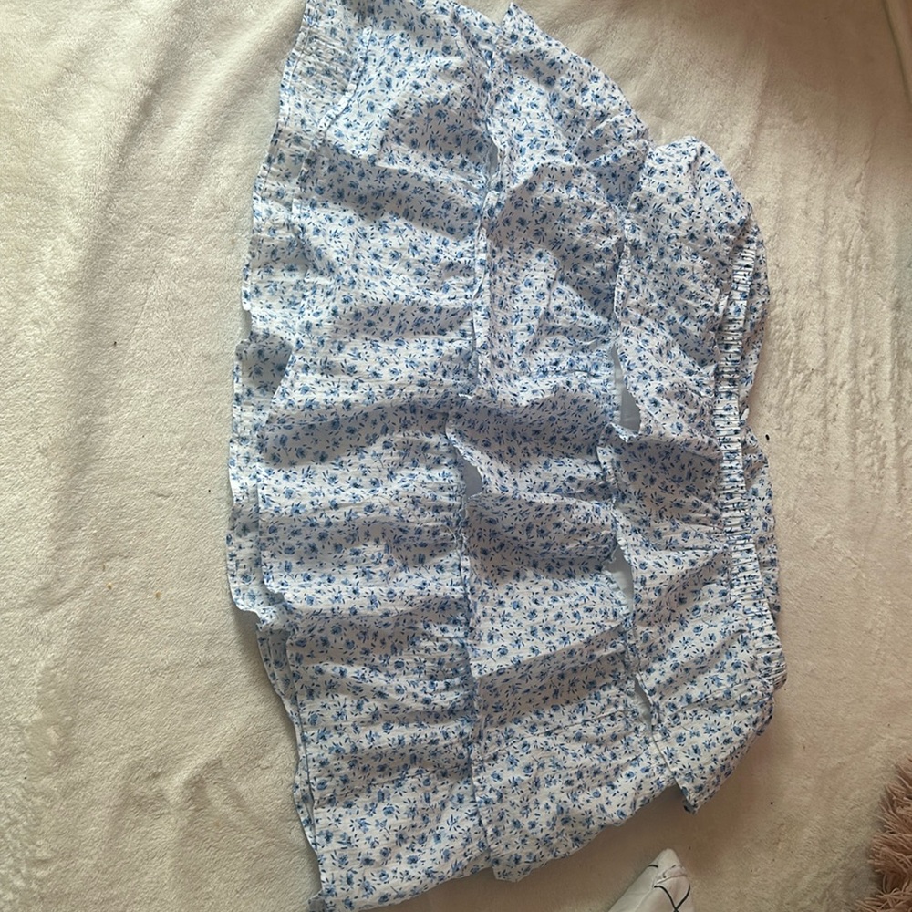 Hollister Pastel Blue Floral Skirt
